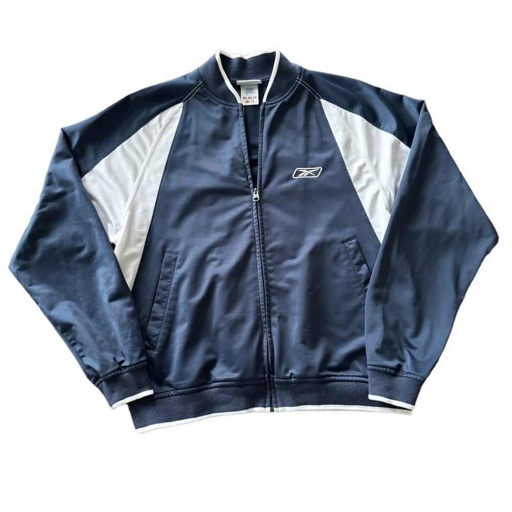 Reebok Warm Up Jacket Men’s Medium Blue and White Vintage